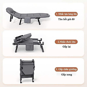 Giường Ngủ Văn Phòng Gấp Gọn, Giường Xếp Thông Minh Di Động Nằm Nghỉ Trưa Tiện Ích. Khung Thép Sơn Tĩnh Điện - Hàng chính hãng