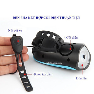 Bộ đèn liền còi cho xe đạp, còi to đèn sáng 3 chế độ, chống nước