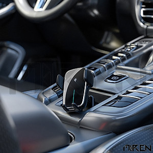 Giá Đỡ Điện Thoại Ô Tô Xe Hơi Cảm Ứng - Hỗ Trợ Sạc Không Dây Qi – Xoay Chuyển Góc Độ Ngang Dọc Kẹp Cánh Điều Hòa Hoặc Dùng Đế Hít Kèm Theo – Hàng Chính Hãng