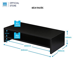 Kệ Gỗ Để Màn Hình Bàn Làm Việc 2 Tầng SIB Decor KDB03