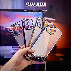 Ốp lưng dẻo trong viền màu bảo vệ camera Sulada cho iPhone 14 ProMax / 14 Pro / 14 Plus / 14 – hàng nhập khẩu