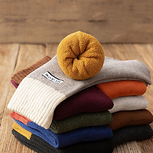 Combo 5 đôi tất Mianxi Unisex lót lông siêu ấm áp giữ nhiệt rất tốt