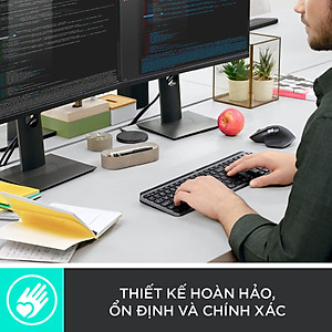 Bàn phím không dây Bluetooth Logitech MX Keys - đa thiết bị, sạc nhanh, Mac/ PC -Hàng chính hãng