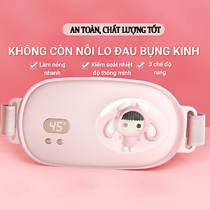 Đai Massage Bụng Kinh Teement, Máy Massage Bụng Kinh, Đai Chườm Nóng Giảm Đau Bụng Kinh, Rung Làm Ấm Giảm Đau 3 Chế Độ - Hàng Chính Hãng
