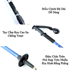 Gậy Leo Núi Dã Ngoại KUNBE Có Thể Điều Chỉnh Độ Dài Phù Hợp Địa Hình Đi Phượt, Đi Chùa, Du Lịch