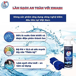 [CHÍNH HÃNG] 2 CHAI 500ML: XWash - Xịt tẩy rửa, khử mùi nội thất ô tô KHÔNG HÓA CHẤT - Tặng khăn lông cừu cao cấp