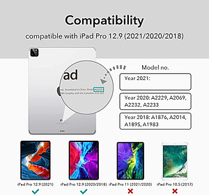 Bao Da Dành Cho iPad Pro 11 inch 2021/2022 và iPad Pro 12.9 inch 2021/2022 ESR Rebound Magnetic Slim Case - Hàng Nhập Khẩu