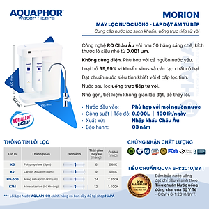 Máy Lọc Nước AQUAPHOR MORION DWM-101S Chuẩn Nước Uống Trực Tiếp, Công Nghệ RO Không Dùng Điện - Nhập Khẩu Châu Âu, Hàng Chính Hãng