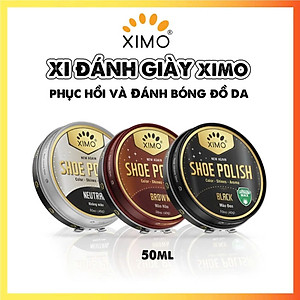 Xi Đánh Giày Sáp Shoe Polish XIMO 50ml XI08 giúp giày túi xách, ví, thắt lưng, đồ giả da sáng bóng tự nhiên, bảo dưỡng bền đẹp lâu hơn, tăng khả năng chống thấm nước hiệu quả