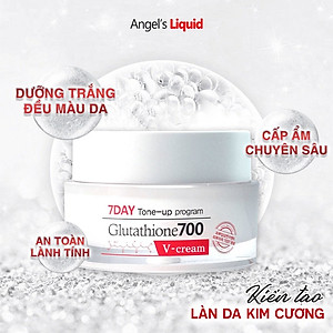 Kem Dưỡng Trắng Da Cấp Ẩm Đa Tầng Angel's Liquid 7 Day Whitening Program Glutathione 700 V-Cream 50ml