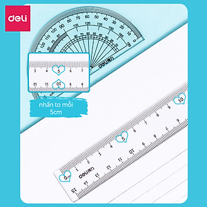 Bộ Thước Kẻ Thước Đo Độ Eke Học Sinh Deli - Bộ Dụng Cụ Học Tập 4 Chiếc  - 79529 79530