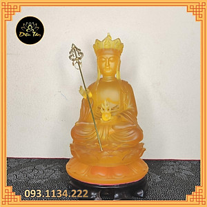 Tượng địa tạng vương bồ tát – tượng phật Địa Tạng lưu ly màu vàng cao 21cm đồ thờ cúng phong thủy shop Diệu Tâm