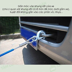 Dây cáp kéo xe ô tô, dây kéo cứu hộ xe ô tô thép chuyên dụng chắc chắn trọng tải 5 tấn, 7 tấn, phụ kiện xe hơi Tâm Luân