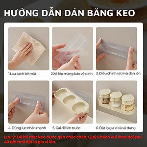 Set 3 hũ (lọ) đựng gia vị kèm khay DandiHome 250ml thủy tinh cao cấp tặng muỗng