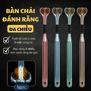 COMBO 4 Bàn Chải Đánh Răng 3 Mặt, Bàn Chải Đánh Răng Đa Chiều Làm Sạch Đồng Thời Cả 3 Bề Mặt Của Răng, Lông Mềm Mượt