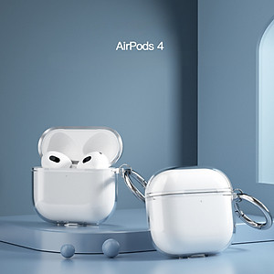 Ốp Case TPU Trong Suốt Dành Cho Airpods 4/ Airpods Pro 3, chống ố vàng, chống sốc kèm móc treo_ Hàng chính hãng