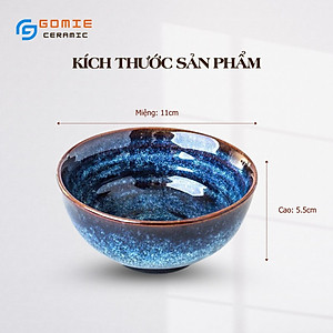 Bát Cơm D11 men xanh hoả biến - Bát Men Xanh Biển cực chất