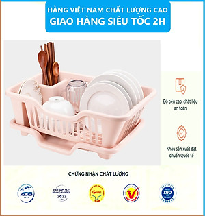 Rổ Úp Bát Tiện Ích Việt Nhật, Giá Để Bát Đĩa , Khay Úp bát, Có Lỗ Thoát Nước Tiện Ích Chất Liệu Nhựa PP An Toàn- Hàng Việt Nam