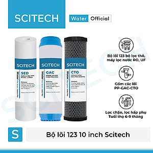 Bộ lõi số 1,2,3 10 inch (Lõi PP-UDF-CTO) - Dùng cho máy lọc nước RO, bộ lọc thô - Hàng chính hãng