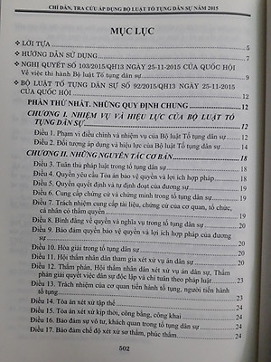 Chỉ Dẫn Tra Cứu Áp Dụng Bộ Luật Tố Tụng Dâ Sự Năm 2015