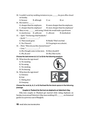 40 Đề Tiếng Anh Thi Vào Lớp 10