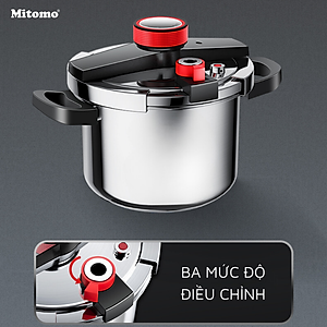 Nồi áp suất inox đáy từ cao cấp Mitomo 304AEU, nấu trên mọi loại bếp - Hàng chính hãng bảo hành 12 tháng