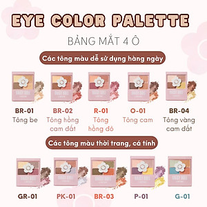 Bảng Phấn Mắt Daisy Doll Nhật Bản Siêu Bền Màu Với 4 Màu Trang Điểm Đa Chức Năng Phấn Má Hồng Phấn Bắt Sáng 5.1g
