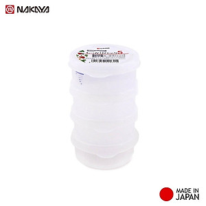 Set 04 hộp nhựa bảo quản thức ăn dặm cho bé Nakaya  70ml - Made in Japan