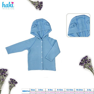 Áo khoác chần bông cho bé mũ tai gấu siêu dễ thương  (4-15kg) , hàng chính hãng HAKI BB014