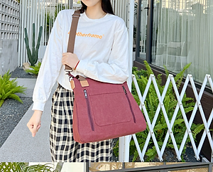 Túi xách túi đeo vai nữ vải canvas thời trang cao cấp phong cách mới