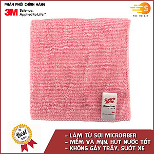 Khăn lau ô tô chuyên dụng chống trầy xước Microfiber 3M 30x30cm Nhiều màu sắc