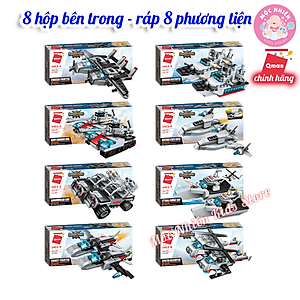 Đồ chơi lắp ráp, xếp hình tàu chiến Qman 1411 cho bé trai - Tàu tuần dương biển (700 mảnh ghép)