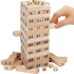 Bộ Đồ Chơi Rút Gỗ Thông Minh Cao Cấp Chính Hãng MINIIN - 2 Cỡ (Lớn và Nhỏ)- 54 Thanh Rút Kèm 4 Con Súc Sắc Rèn Luyện Trí Tuệ Cho Bé 