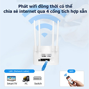 Bộ phát wifi từ sim 4G Pixlink CPE T901 Pro , router wifi 4 râu tốc độ cao  300Mbps, phủ sóng rộng, tích hợp 4 cổng WAN/LAN tiện dụng, phù hợp với tất cả các loại sim ở VN - Hàng Chính Hãng / Hàng Nhập Khẩu