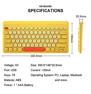 Bàn phím không dây HXSJ K610 - Kết nối 2.4G giảm ồn, gọn nhẹ dễ mang đi, phù hợp Mac/ PC/ Laptop/ Điện thoại - Hàng chính hãng