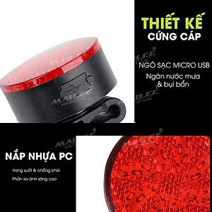 Đèn hậu cảnh báo xe đạp gắn sau CỐI XAY GIÓ AQ-113 dung lượng 500mAh 8 chế độ cảnh báo, sạc USB, chống nước IPX4 - Mai Lee
