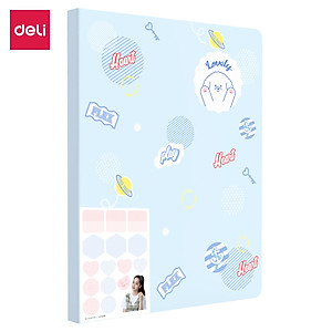 File Lá Học Sinh A4 Deli - 30/40 Lá - Xanh Dương/Hồng/Trắng - 1 Chiếc - 72493 / 72494