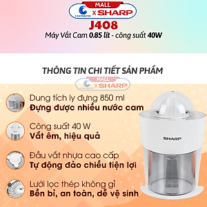 Máy vắt cam Sharp EJ-J408-WH - Hàng chính hãng