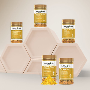 Sữa Ong chúa Healthy Care Royal Jelly Úc Hỗ trợ đẹp da, làm chậm quá trình lão hóa, giảm nám, tàn nhanh, tăng sức khỏe tổng thể - OZ Slim Store