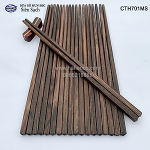 Đũa gỗ Tự nhiên trơn cao cấp (10 đôi) Chopstick of HAHANCO - CTH701MS - Sang trọng trên bàn ăn gia đình