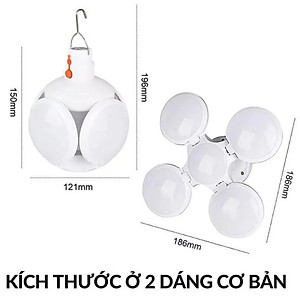 Bóng Đèn Tích Điện 40W , Năng Lượng Mặt Trời 4 Cánh ,Đèn Led Siêu Sáng ,Tiết Kiệm Điện Năng , Chống Nước - HÀNG CHÍNH HÃNG MINIIN