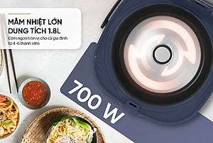 NỒI CƠM ĐIỆN 1.8L SUNHOUSE SHD8611N (700W)- Hàng chính hãng