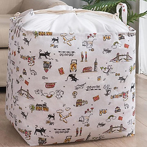 Túi vải đựng chăn màn quần áo cỡ lớn 100L họa tiết giao ngẫu nhiên (TV100L)