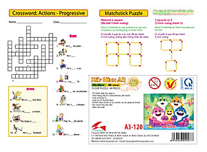 Xếp hình Tia Sáng  Bayby Shark 2  (48 Mảnh Ghép) - Tặng kèm câu đố mặt sau cho bé