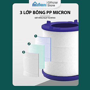 Đầu vòi rửa bát tăng áp lọc nước 3 chế độ phun Mifan - Lõi PP loại bỏ cặn bẩn, clo, màu và mùi, cổ xoay 360 bồn rửa chén