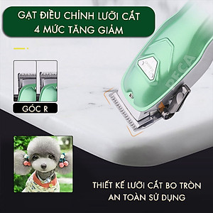 Tông đơ cắt tỉa lông thú cưng chuyên nghiệp Kemei KM-CW22 cắm điện trực tiếp kèm bộ phụ kiện lược, kềm dũa cắt móng thú cưng, lược kéo,...dùng cạo lông chó mèo tiện lợi
