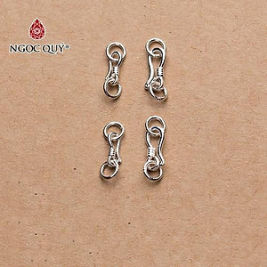 Charm bạc móc khóa kết vòng tay, dây chuỗi 13mm - Ngọc Quý Gemstones