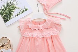 Bodysuit cho bé, áo liền quần kèm mũ cực xinh cho bé gái từ 7-15kg (SR-726)