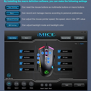 Chuột Led RGB gaming T70 7200dpi công thái học chống mỏi cổ tay Cho máy tính laptop hàng nhập khẩu