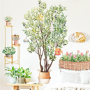 Decal dán tường cho bé Sticker dán tường in chất lượng cao có keo mặt sau mẫu Cây Trang Trí ZH82